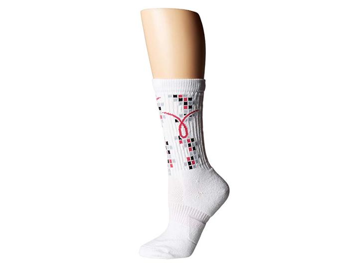 Nike Elite Kay Low Basketball Crew Socks (white/black/vivid Pink) Crew Cut Socks Shoes