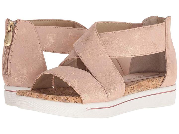 Adrienne Vittadini Claud (rose Gold Sueded Metallic) Women's Shoes