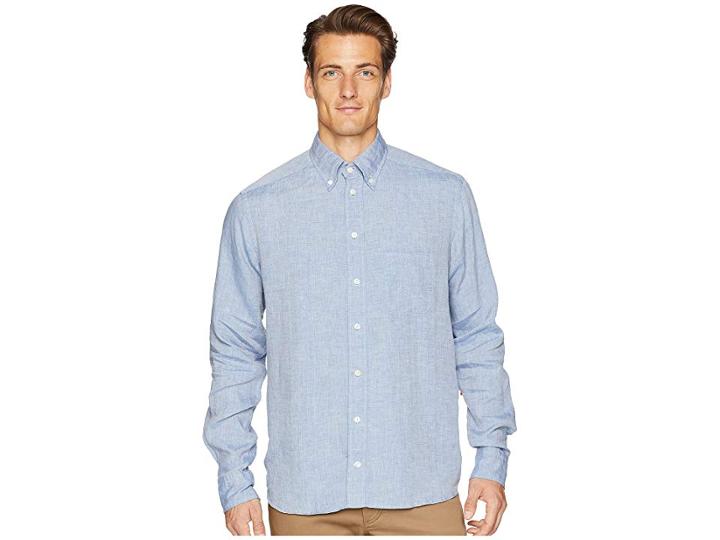 Eton Contemporary Fit Linen Shirt (blue) Men's Clothing