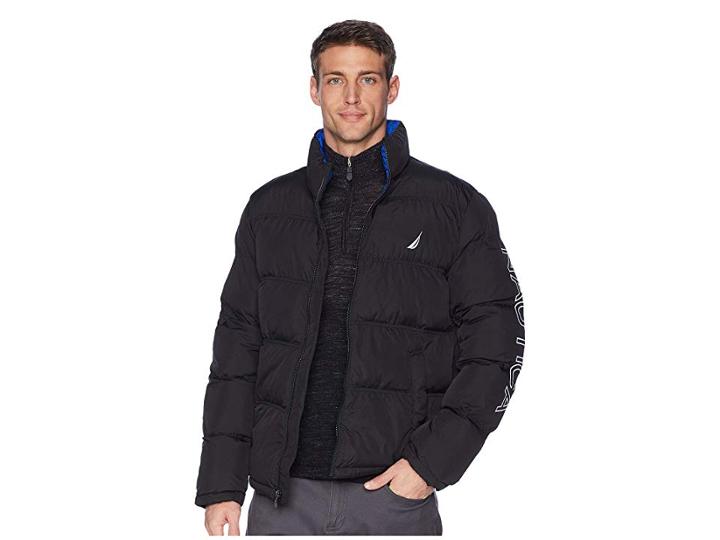 Nautica Down Bomber Jacket (true Black) Men's Coat