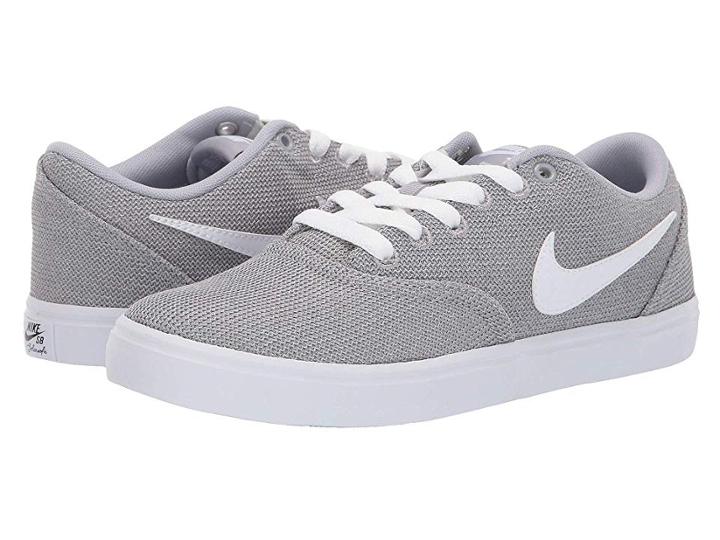 Nike Sb Check Solarsoft Canvas Premium (wolf Grey/white/cool Grey) Women's Skate Shoes