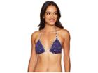 Vineyard Vines Golf Boat Print Reversible String Bikini Top (deep Bay) Women's Swimwear