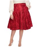 Unique Vintage Plus Size High Waist Greenwich Swing Skirt (burgundy Red) Women's Skirt