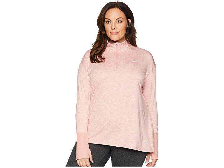 Nike Element 1/2 Zip Top (sizes 1x-3x) (rust Pink/heather) Women's Long Sleeve Pullover