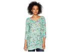 Nally & Millie Mint Green Floral Print Tunic (multi) Women's Blouse