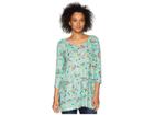 Nally & Millie Mint Green Floral Print Tunic (multi) Women's Blouse