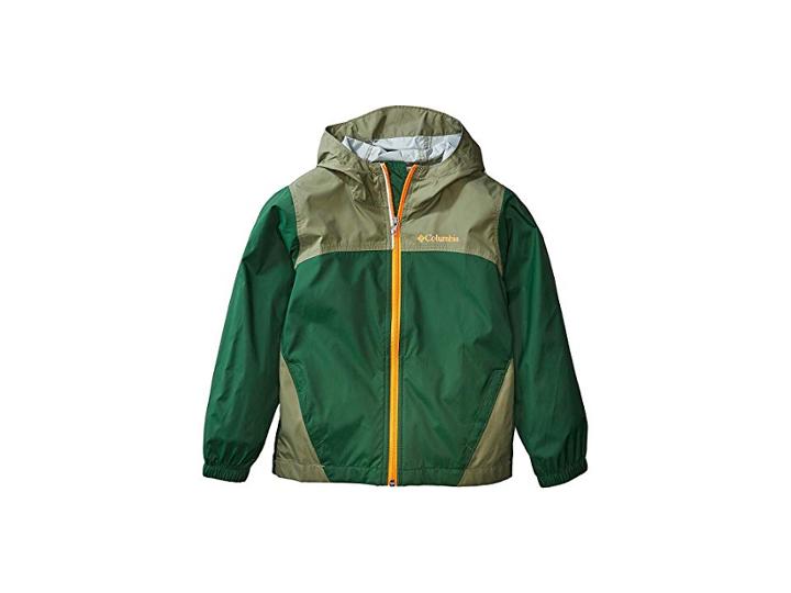 Columbia Kids Glennakertm Rain Jacket (little Kids/big Kids) (forest/cypress/solar) Boy's Coat