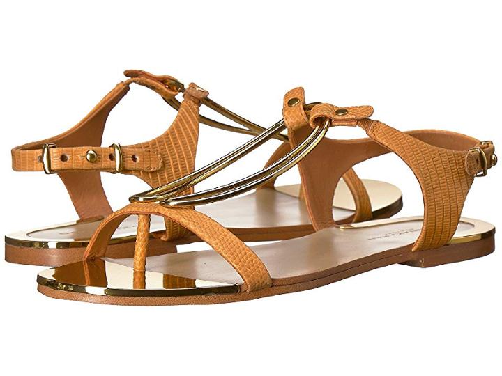 Donna Karan Kaden Sandal (yellow Two-tone Embossed Lizard) Women's Shoes