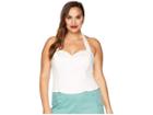Unique Vintage Plus Size Cotton Bay Ridge Halter Top (white) Women's Clothing