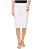 Tribal Stretch Bengaline 13 Bermuda Shorts With Eyelet Detail (white) Women's Shorts
