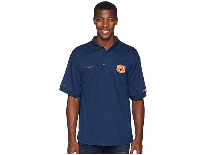 Columbia Collegiate Perfect Casttm Polo Top (auburn/collegiate Navy) Men's Short Sleeve Pullover