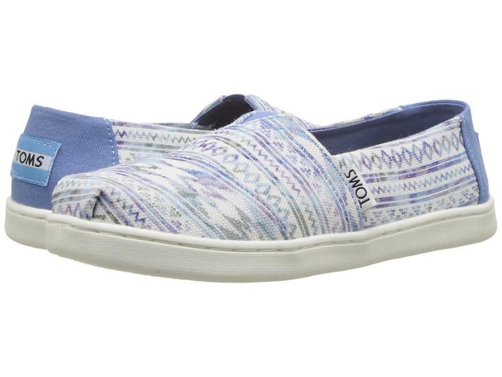 Toms Kids Alpargata (little Kid/big Kid) (aqua Ethnic Tribal) Girl's Shoes