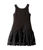 Nanette Lepore Kids Ponte Novelty Lace Dress (little Kids/big Kids) (black) Girl's Dress
