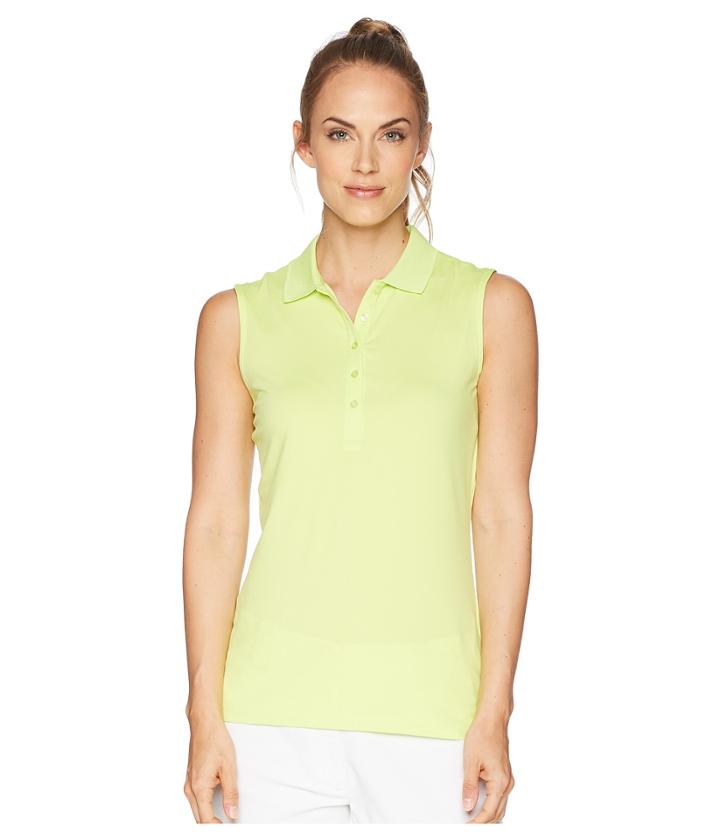 Callaway Opti-dri Micro-hex Sleeveless Polo (sharp Green) Women's Sleeveless
