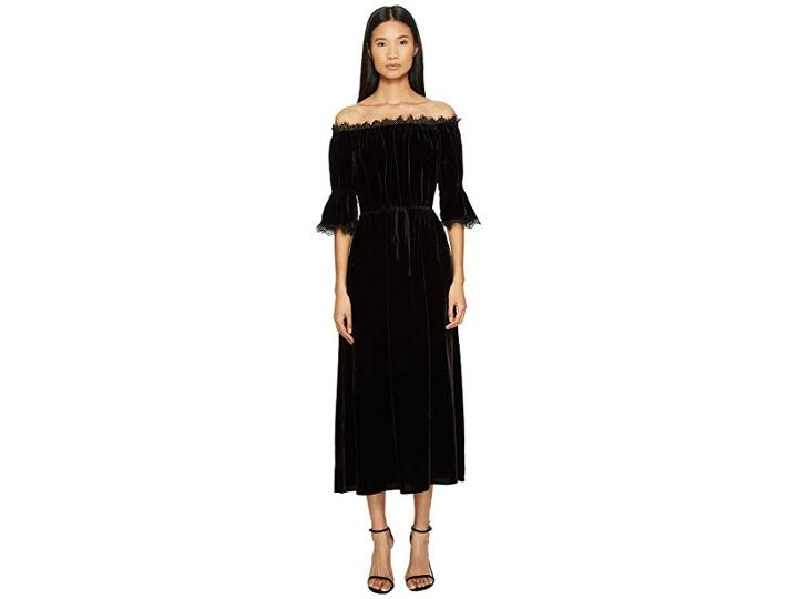 The Kooples Long Velvet Dress (black) Women's Dress