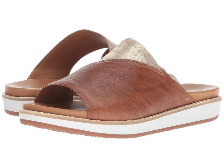 Trask Codi (teak Washed Sheepskin/gold Metallic Sheepskin) Women's Sandals