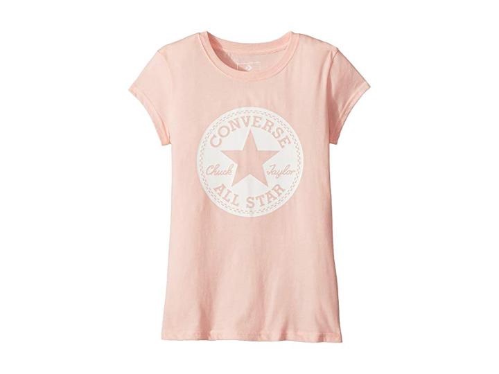 Converse Kids Chuck Taylor Signature Tee (big Kids) (storm Pink) Girl's T Shirt