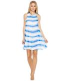Calvin Klein Stripe Print Trapeze Dress (regatta Multi) Women's Dress