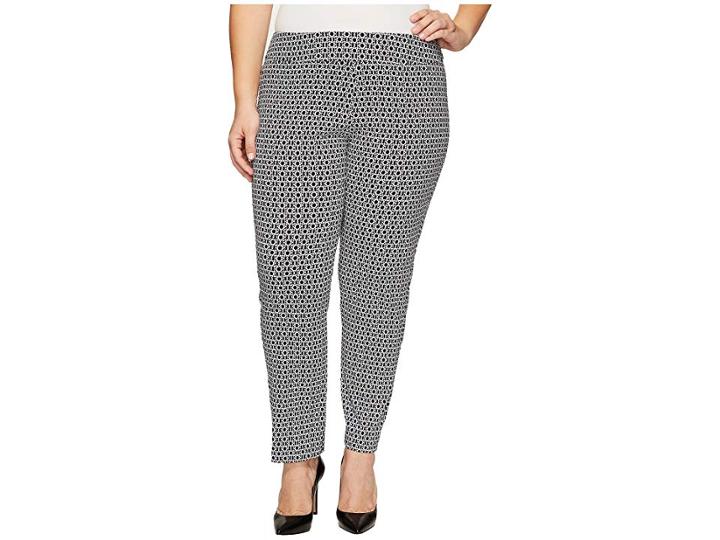 Krazy Larry Plus Size Pull-on Ankle Pants (black Chain) Women's Dress Pants