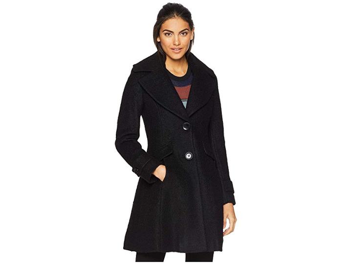 Sam Edelman Fit Flare Coat (black) Women's Coat