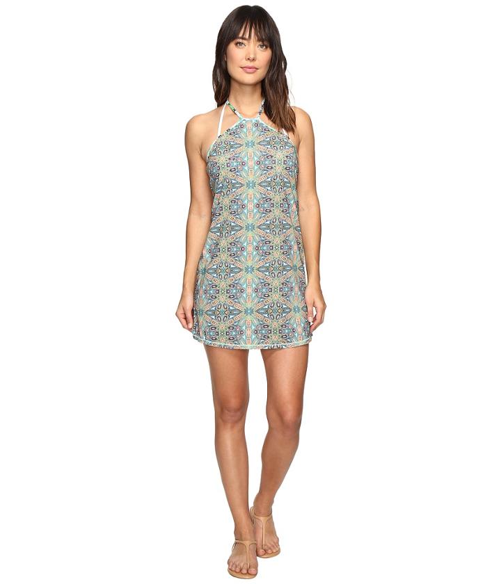 Maaji Pool Tiles Short Dress Cover-up (green) Women's Swimwear