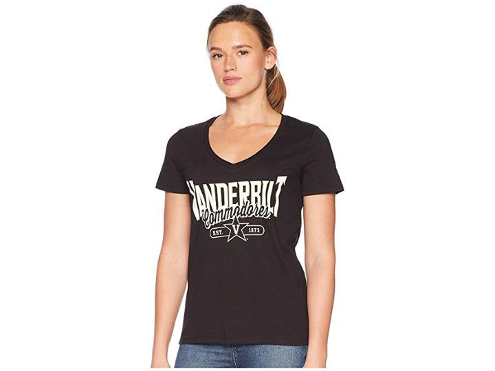 Champion College Vanderbilt Commodores University V-neck Tee (black) Women's T Shirt