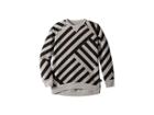 Nununu Striped Sweatshirt (little Kids/big Kids) (heather Grey) Girl's Sweatshirt