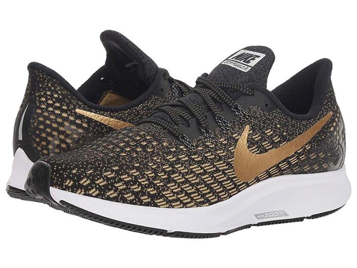Nike Air Zoom Pegasus 35 (black/metallic Platinum/wheat Gold) Women's Running Shoes