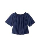 Polo Ralph Lauren Kids Pleated Jersey Top (little Kids) (newport Navy) Girl's Clothing