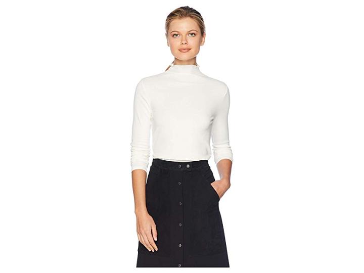 Lilla P Lettuce Edge Turtleneck (winter White) Women's Clothing