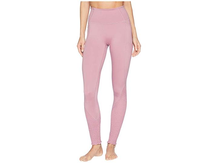 Free People Movement Time Is Now Smocked Leggings (mulberry) Women's Casual Pants