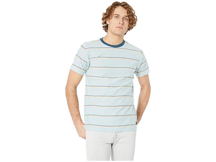 Billabong Die Cut Stripe Short Sleeve Crew (dusty Blue) Men's Short Sleeve Pullover