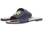 Tory Burch Logo Jelly Slide (navy Sea) Women's Slide Shoes