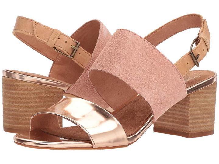 Toms Poppy (bloom Suede/rose Gold Specchio) Women's Sandals