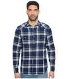 Lucky Brand Santa Fe Western Shirt (indigo Plaid) Men's Clothing