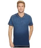 Agave Denim Durban Short Sleeve Three-button Henley (deep Indigo) Men's Short Sleeve Pullover