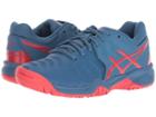 Asics Kids Gel-resolution(r) 7 Gs Tennis (little Kid/big Kid) (azure/red Alert) Kids Shoes