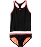 Nike Kids Core Solid Racerback Tankini (big Kids) (black) Girl's Swimwear