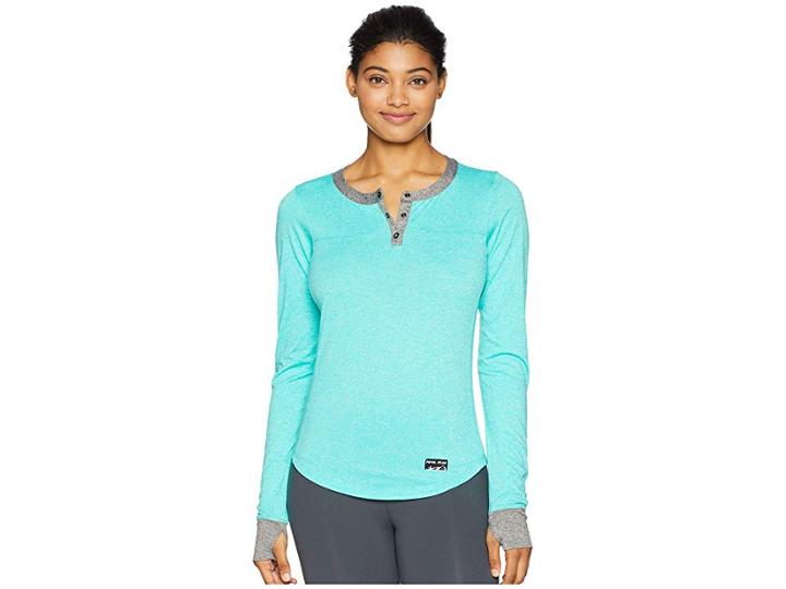 Pearl Izumi Versa Long Sleeve Henley (atlantis/shadow Grey) Women's Clothing