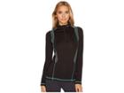 Cw-x Long Sleeve Insulator Web Top (black/grey/turquoise) Women's Workout