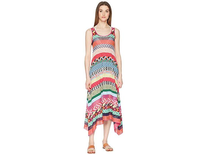 Mary Katrantzou Leandra Dress Fira Stripe Knit Cover-up (multi) Women's Swimwear