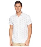 Kenneth Cole New York Short Sleeve Pineapple Shirt (white) Men's Clothing