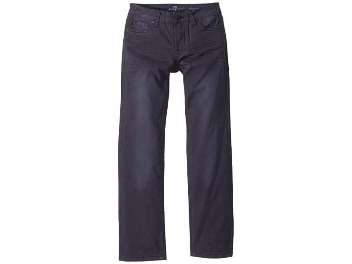 7 For All Mankind Kids Slimmy Stretch Twill Jeans In Navy (big Kids) (navy) Boy's Jeans