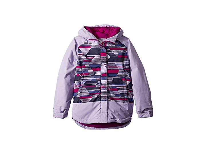 Columbia Kids Mighty Mogultm Jacket (little Kids/big Kids) (soft Violet Geo Print/bright Plum) Girl's Coat