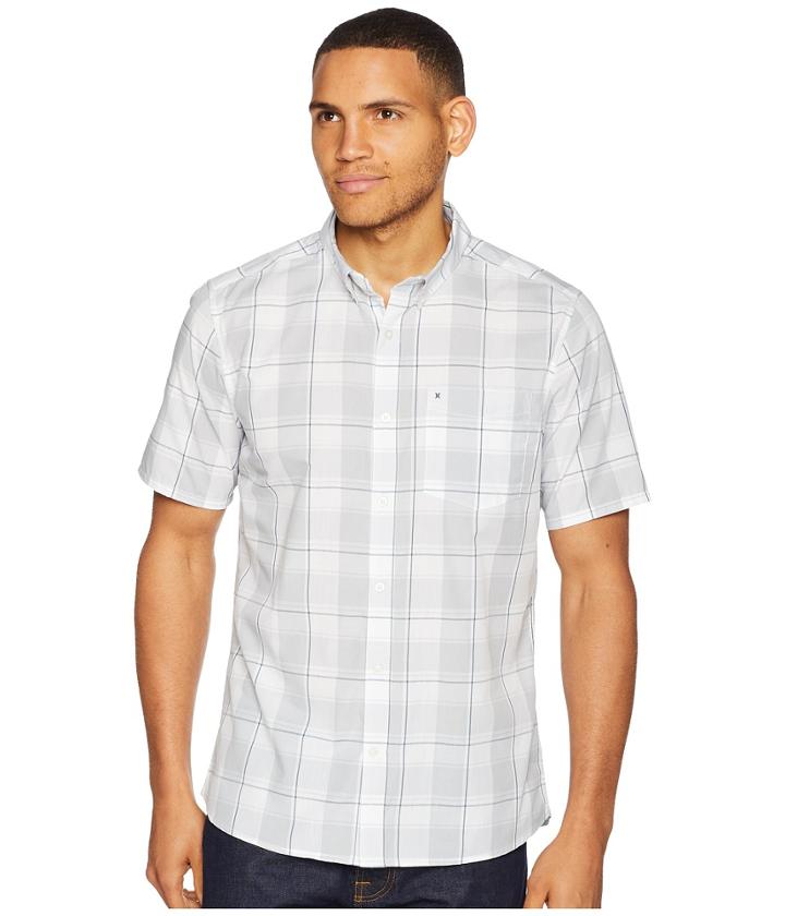 Hurley Dri-fit Castell Short Sleeve Woven (white) Men's Clothing