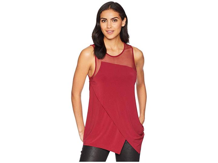 Bcbgmaxazria Asymmetrical Hem Top (tibetanred) Women's Clothing