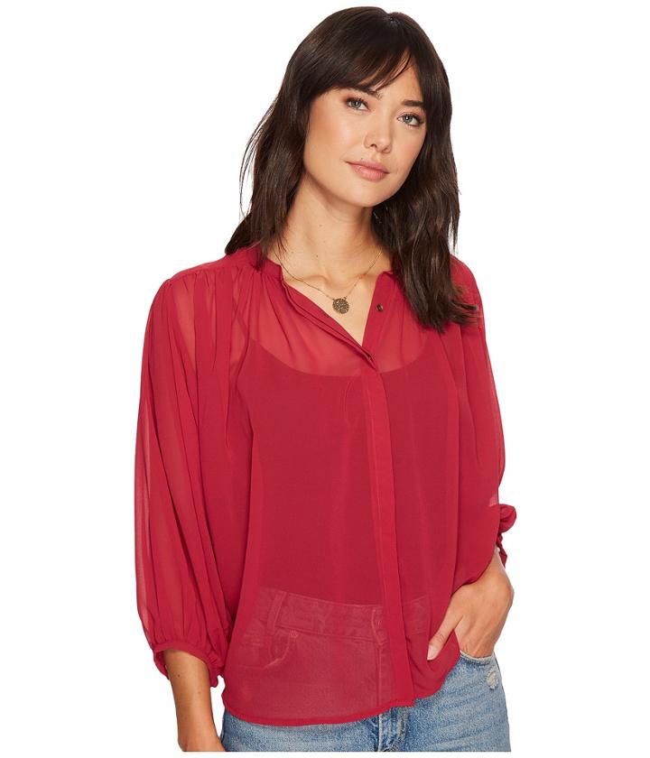 Lucky Brand Tunic Top (anemone) Women's Long Sleeve Button Up