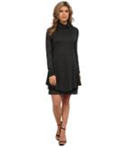 Kensie Sheer Viscose Tee Dress Ks0k7734 (heathe Charcoal Combo) Women's Dress