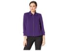 Calvin Klein Scuba Crepe Zip Front Jacket (night) Women's Coat