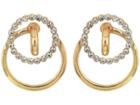 Steve Madden Interlock Ring Casted Post Earrings (rose Gold) Earring